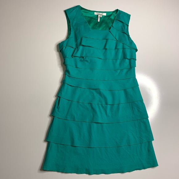 Max & Cleo Andrea Tiered Green Topaz Mini Dress - Picture 2 of 7